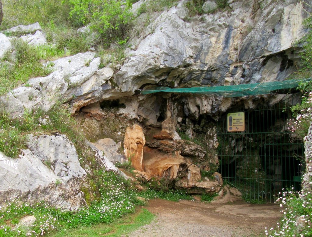 Protected painted cave entrance