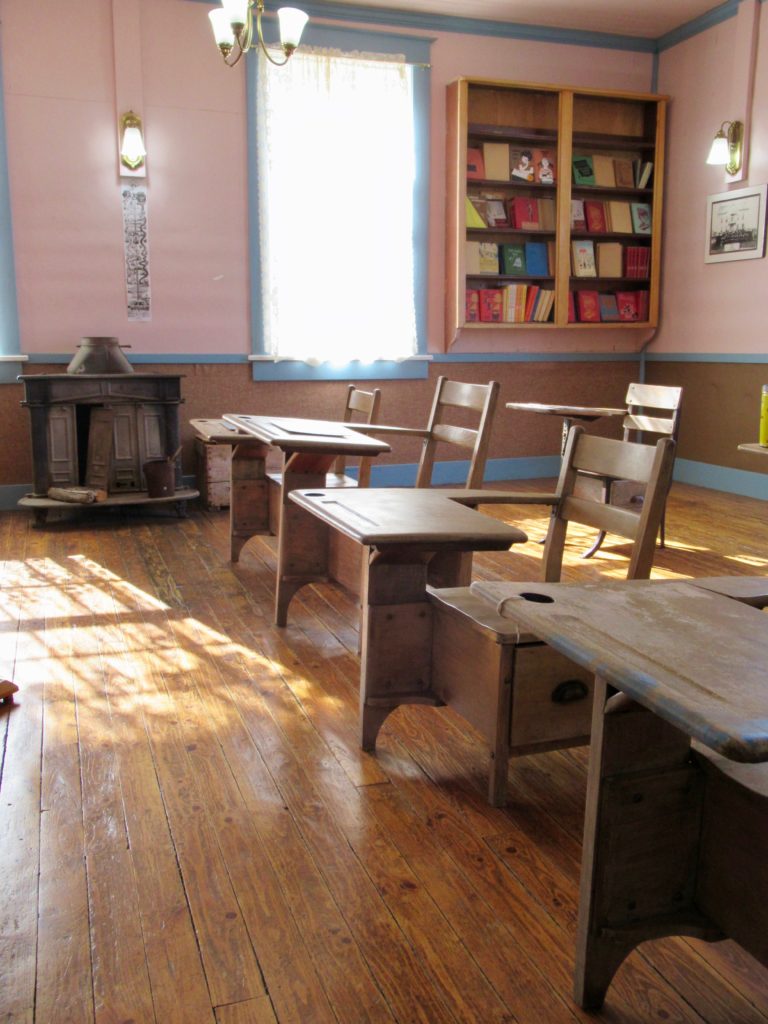 School room in the convent at Lac La Biche Mission, Alberta, Canada