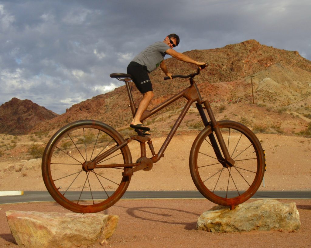 Man riding big bike