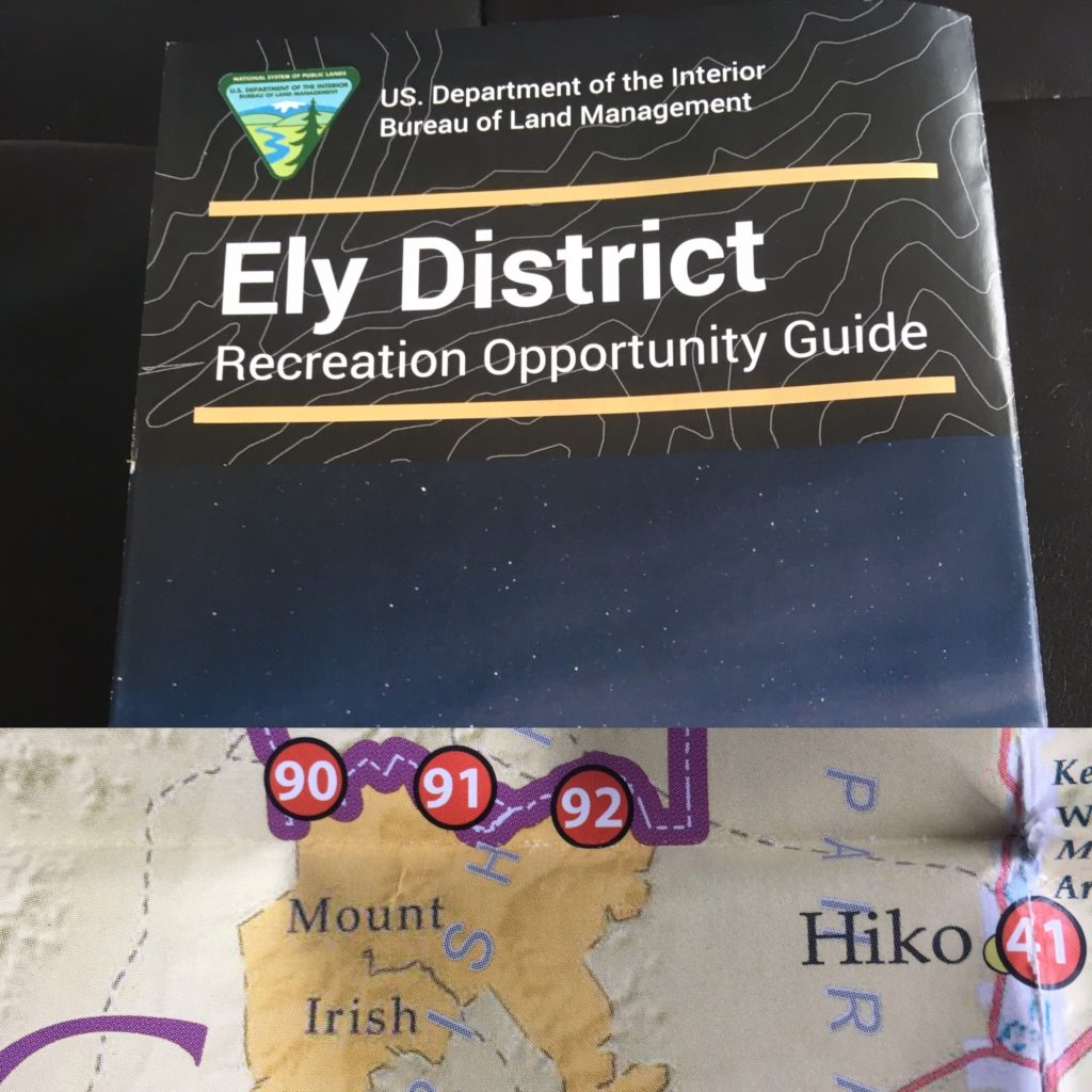 BLM Ely District Recreation Opportunity Guide map