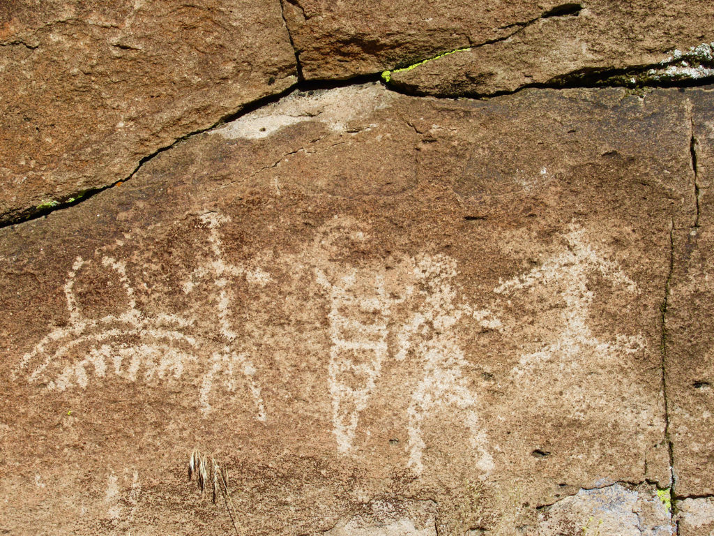 Petroglyphs on rock