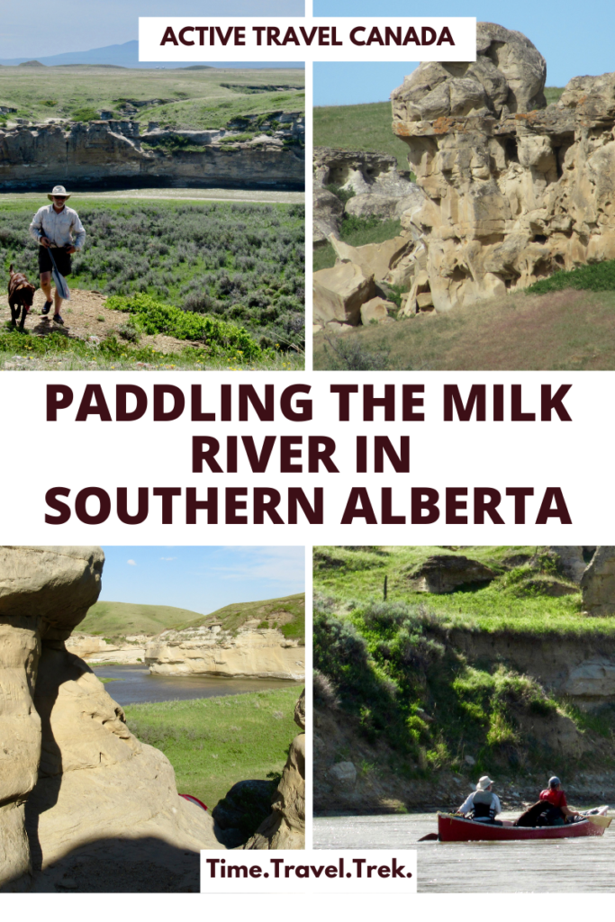 Pin image for Paddling the Milk River in Southern Alberta for Time.Travel.Trek.