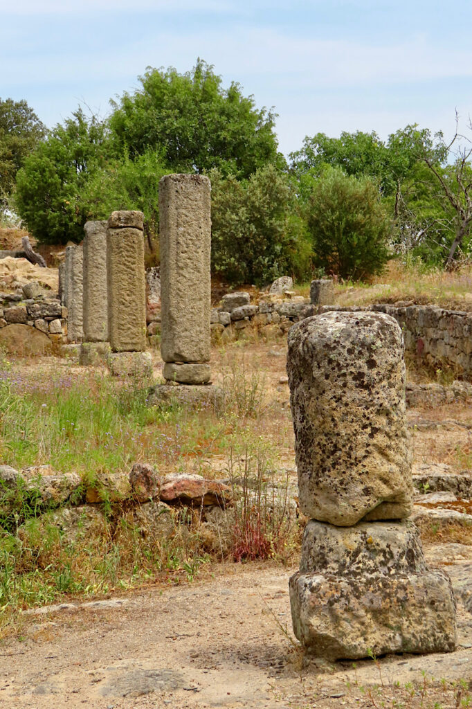 Stone pillars in a line.