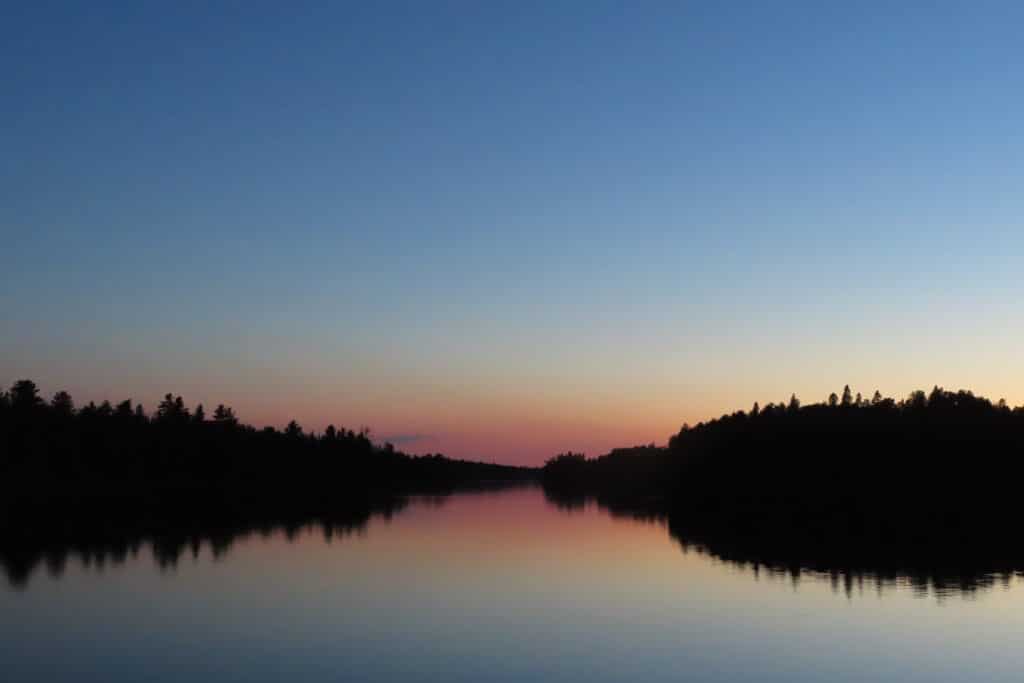 Sunset on lake