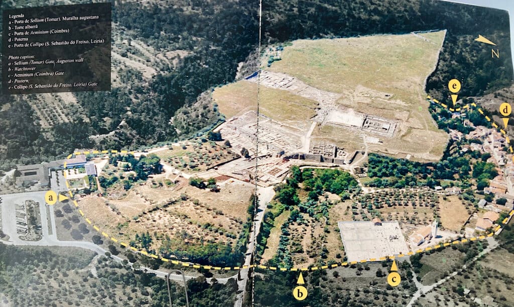 Aerial photo with labelled features.